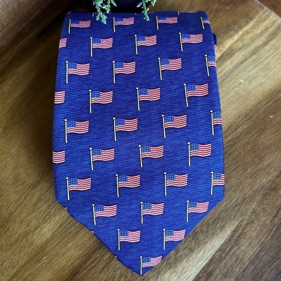 Robert Talbott American Flag Silk Tie | Made in USA - Picture 1 of 7